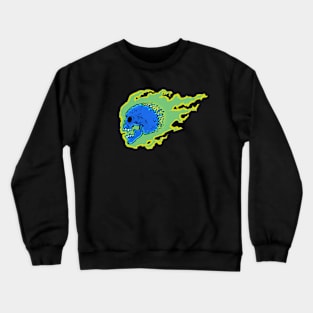 blue flame skull Crewneck Sweatshirt